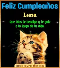 GIF Feliz Cumpleaños te guíe en tu vida Luna